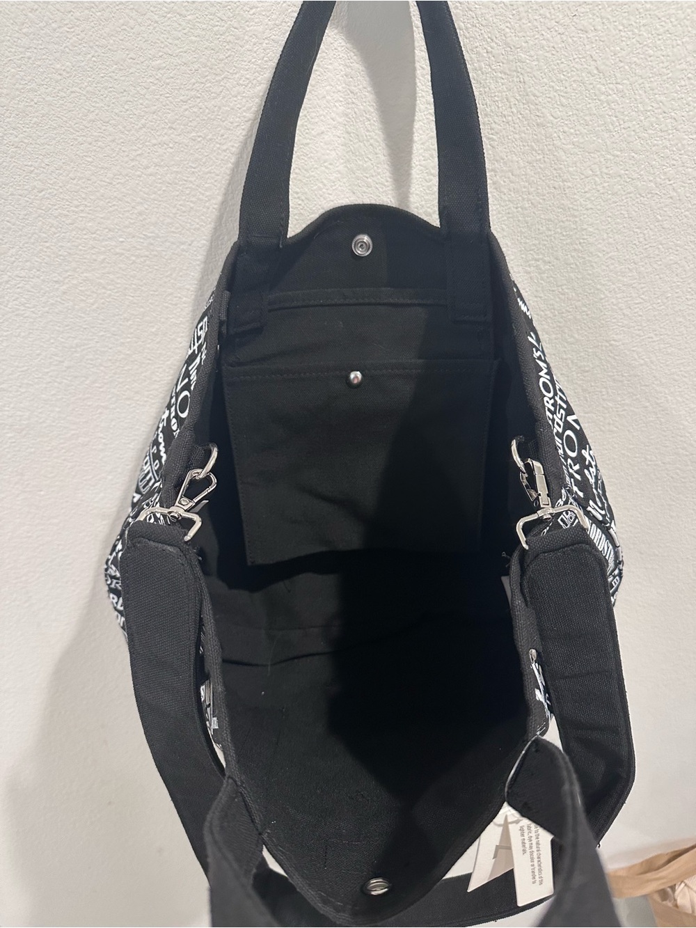 EXCLUSIVE Nordstrom Black and White Logo Print Canvas Tote - Picture 2 of 3